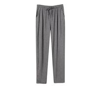ARTRAY Mens Cotton Pajama Pants Solid Color Home Pants Lounge Sweatpants Comfortable Elastic Waist Drawstring Pants Breathable and Light Straight Leg Home Office Good for Sleeping Dark Gray