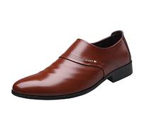 ARtray Men's Formal Dress Shoes Pointed-Toe Leather Oxfords Lace Up Smart Shoes Solid Color Fashion Shiny Ankle Boots Casual Work Office Comfort Shoes Business Office Flats Shoes Gifts For Men