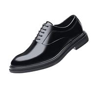 ARtray Men's Lacquer Leather British Shoes, Fashion Lace-Up Derbys Formal Shoes, Pointed Toe Low Heel Ankle Boots For Men, Formal Wedding Shoes For Men, Slip-On Driving Business Shoes