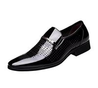ARtray Men's Shoes Trainers Outdoor Classic Style Men's Shoes Fashion Metal Stripes Decoration Business Casual Leather Shoes Steel Toe Cap Shoes Men Summer, black, 9.5 UK