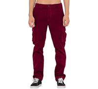 ARtray Mens Solid Color Corduroy Straight Pants Stretch Work Trousers Mens Men Cargo Pants with Multi Pocket Casual Loose Overalls Trousers Men Four Season Warm Trousers Camping Hiking Red