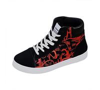 ARtray Men's Trainers Canvas Flat for Men High Quality Fashion for Men Comfortable Colour Combination Lace Up Leisure Sports Shoes Black Shoes Men 45, red, 7 UK