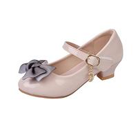 ARtray Outdoor Shoes Women's Children's Shoes with Single Shoes Fashion Leather Shoes Versatile Bow Small Leather Shoes Single Shoes Boys Shoes 36, pink, 31.5 EU