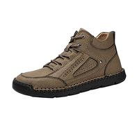 ARtray Platform Shoes Men's 2022 Large Cross-Border Handmade Retro Stitched Comfortable Casual Shoes Men's Shoes Black 43, D A, 10 UK