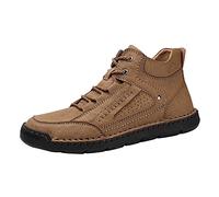 ARtray Platform Shoes Men's 2022 Large Cross-Border Handmade Retro Stitched Comfortable Casual Shoes Men's Shoes Black 43, D B, 10 UK