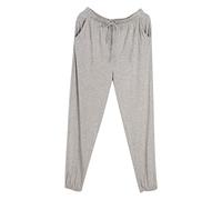 ARTRAY Plus Size Men's Cotton Soft Pajama Pants - Thin, Elongated, Skin-Friendly Home Pants with Pockets - Grey