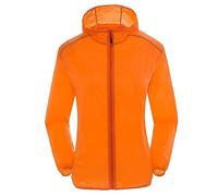 ARtray Size 50 Women Ladies Rain Jacket Plain Plus Size Hooded Windproof Loose Coat Waterproof Raglan Cuff Storage Bag Rain Jacket Women Waterproof, orange, M