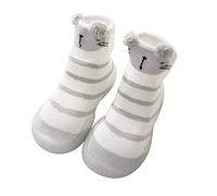 ARtray Sneaker 21 Boys First Toddler Baby Cartoon Socks Non-Slip Shoes Animals Elastic Hiker Baby Shoes Shoes Children 34 Boys, White, 8.5 UK