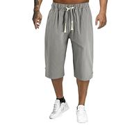 ARtray Three Quarter Length Pants Men Elasticated Waist Trousers for Men Loose Fit Sweatpants Mens Durability and Comfort Tactical Trousers Lounge Pants Mens with Pockets Training Pant Outdoor Grey