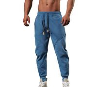 ARtray Tracksuit Bottoms Mens Joggers Sweatpants Fashion Patchwork Trousers Bodybuilding Workout Sports Longs Causal Slim Fit Running Pants Outdoor Elastic Waist Drawstring Pants with Pockets Blue