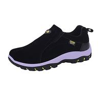 ARtray traditional shoes for men walking shoes breathable walking shoes no laces for men lightweight shock absorption fitness shoes sports shoes, Black, 9 UK