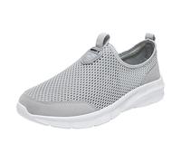 ARtray Turnschuhe Herren BarfußSchuhe MäNner Low-Top Sneaker Leichtgewicht Outdoor GemüTlich Turnschuhe Netz Atmungsaktive Laufschuhe Mit Mesh-Obermaterial Und Rutschfester Sohle Wandern, Grey, 8 UK