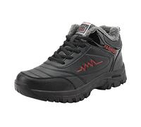 ARtray Winter Shoes Men's High Trainers Men's Warm Plush Lined Snow Boots Lightweight Comfortable Hiking Shoes Outdoor Jogging Workout Fitness Shoes Stability Grip Durable Protection, black, 10 UK