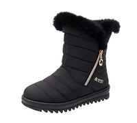 ARtray Winter Snow Boots For Women, Waterproof Walking Boots, Warm Plush Lined Non-Slip Ladies Mid Calf Boots, Fashion Cozy Ankle Boots With Side Zipper, Shoes For Dog Walking Skiing Hiking