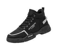 ARtray Winter Trainers Men's Fashion Warm Thickening Trainers for Men Trainers Men's Shoes Men's Lace-Up Shoes for Indoor Outdoor Jogging Workout Fitness Cushioning and Back Bounce, Black (black 1), 9
