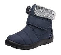 ARtray With wedge heel women couple models for medium and old women high top warm plus velvet thick non-slip to wear comfortable snow boots cotton shoes jack, A Blue, 6 UK