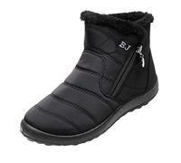 ARtray Women's Winter Boots Waterproof Warm Lined Snow Boots Fashion Side Zip Winter Shoes Non-Slip Soft Thick Sole Comfortable Short Boots Outdoor Essentials, black, 9 UK