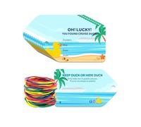 Artreeiger 50 Pcs Cruise Duck Tags for Cruise Ship, 2 x 3.35 Inch Cruise Rubber Ducks Tags Carnival with Hole and Rubber Bands, Cruise Tag for Ducks