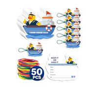 Artreeiger 50 Pcs Duck Tags for Cruise Ship, Cruise Duck Tags Carnival with Hole and Rubber Bands, Cruise Tag for Ducks