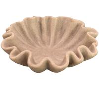 ARTRHYT 12" Large Decorative Bowl decor - Beige Scalloped Decorative Bowls for Home Decor - Organic Fluted Modern Home Decor,Ruffle Decor key bowl,bowl for keys,Artificial Stone Beige