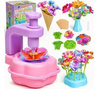Arts and Craft Kits for Kids DIY Art Flower Toys for 3 4 5 6 7 8 9 10 11 12 Year Old Girls，DIY Flowers Market Kits for Kids，Birthday Presents Kid Craft Activity Educational Toys Flower Gifts for Girls
