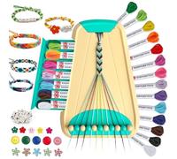 Arts and Crafts for Kids Ages 8-12,Friendship Bracelet Making Kit for Girl,Kids Jewelry Making Kit with 28 Pre-Cut Threads,Christmas Birthday Gifts for Ages 6 7 8 9 10 11 12 Year Old (Cyan)