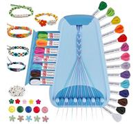 Arts and Crafts for Kids Ages 8-12,Friendship Bracelet Making Kit for Girl,Kids Jewelry Making Kit with 28 Pre-Cut Threads,Christmas Birthday Gifts for Ages 6 7 8 9 10 11 12 Year Old (Light Blue)