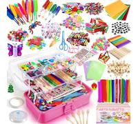 Arts and Crafts Supplies for Kids, 3000+Pcs DIY Craft Kits, Ages 6-10, Educational Preschool and Homeschooling Arts Programs, Children Craft Kits, Christmas Gifts in Portable 3 Layered Plastic Art Box