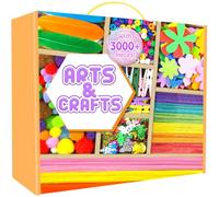 Arts and Crafts Supplies for Kids - 3000Pcs Craft Kit with Pipe Cleaners Crafts for Kids All in Art Crafting Box DIY School Supplies Materials Set Toys Gifts for Girls Boys Age 4 5 6 7 8 9 10 11 & 12