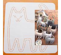 Arts Cat Doll Pillow Sewing Template Drawing Template Tutorial Quilting Templates,Embroidery Template Patchworks Hand Account Quilting Ruler For DIY Crafting Art Small size