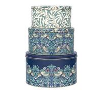 Arts & Crafts William Morris - Strawberry Thief Set 3 cake tins 250 (d) x 150mm 223 (d) x 120mm 195 (d) x 105mm