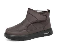 arts fu fu Men's Winter Snow Boots - Waterproof Windproof Slip-Resistant Warm Fleece LinedFlexible Lightweight with Protective Toe Design Brown7