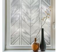 Artscape Chevron | Privacy Window Film with Textured Leaded Glass Pattern | Non-Adhesive & UV Protection | Easy to Apply & Removable | 24 x 36 Inches | Made in USA