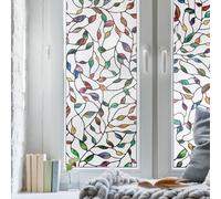 Artscape New Leaf | Privacy Window Film with Stained Glass Pattern | Non-Adhesive & UV Protection | Easy to Apply & Removable | 61 x 91 cm
