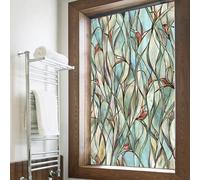 Artscape Savannah 61 x 91 cm Window Film - Provides Privacy, Non-Adhesive, Colorful Stained Glass Pattern, UV Protection, Easy to Apply and Removable