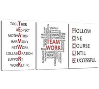 Artscope 3 Pieces Positive Wall Art Canvas Prints - Focus Team Work Picture Painting - Modern Wall Painting Artwork Framed for Gifts Bathroom Living Room Home Office Decor - 30 x 40 CM