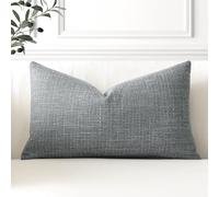 Artscope Linen Cushion Covers Set of 1 Decorative Lumbar Pillowcase Pillow Cover 16x24 Inch for Home Decor Sofa Bedroom Car 40x60cm Dark Grey