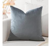 Artscope Luxury Velvet Cushion Covers Decorative Square Pillowcases Soft Solid Cushion Cases for Couch Sofa Bedroom Home Decor 40x40cm Graphite Gray