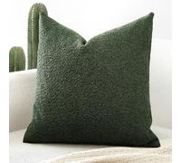 Artscope Pack of 1 Textured Boucle Cushion Covers Square Pillow Cases Cozy Soft Decorative Couch Pillow Covers for Chair Sofa Bedroom Living Room Home Decor 50x50cm, Forest Green