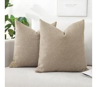 Artscope Pack of 2 Textured Boucle Cushion Covers Square Pillow Cases Cozy Soft Decorative Couch Pillow Covers for Chair Sofa Bedroom Living Room Home Decor 50x50cm, Camel