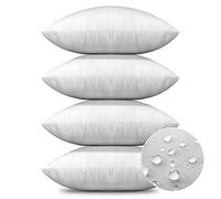 Artscope Premium Square Form Cushion Inner Pads, Set of 4 Waterproof Cushion Stuffer for Patio Garden Bench Sofa Farmhouse - Out-Indoor Decorative Pillows Inserts, Standard/White 45x45cm