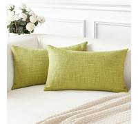 Artscope Sage Green Cushion Covers Set of 2 Linen Decorative Square Pillowcases Pillow Covers 40x60cm for Home Decor Sofa Bedroom Car (Sage Green, 16x24)