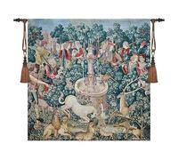 Artsence Tapestry Hunt of the Unicorn Medieval Art Tapestry Wall Hanging 100% Cotton Size 55"x54"