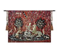 Artsence Tapestry Medium SIGHT The Lady & Unicorn Medieval Tapestry Wall Hanging Jacquard Weave Size 47"x33"