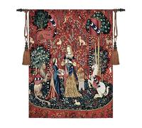 Artsence Tapestry Medium SMELL The Lady & Unicorn Medieval Tapestry Wall Hanging Jacquard Weave Size 47"x33"