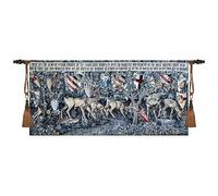 Artsence Tapestry William Morris Holy Grail Tapestry Verdure with Deer and Shields 100% Cotton Size 54"x25"