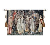 Artsence Tapestry William Morris Holy Grail Wall Tapestry The Arming and Departure of the Knights 100% Cotton Size 55"x38"