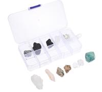 ARTSEWPLY 1 Box Rock and Mineral Collection Set with Natural Crystal Stone Specimens for Elementary Science Education Portable Display Case with Quartz Mica Fluorite Iron Ore Samples Geology