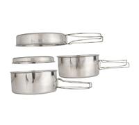 ARTSEWPLY 1 Set Outdoor Stainless Steel Cookware Set Lightweight Stackable Camping Cooking Gear for People Portable Picnic Cookware Easy to Clean for Outdoor Adventures