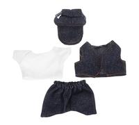 ARTSEWPLY 1 Set Plush Outfit Set Includes T Shirt Vest Pants Hat for Doll Dress Up Soft Non Irritating for Creative Role Playing Storytelling Adventures
